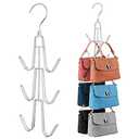 ZEDODIER Purse Hanger Organizer for Closet, 2 Pack Hanging Bag Holder, Keeping Purses Visible and in Good Condition, Metal Handbag Storage Hook Backpack Rack Space Saving Hanger, Silver