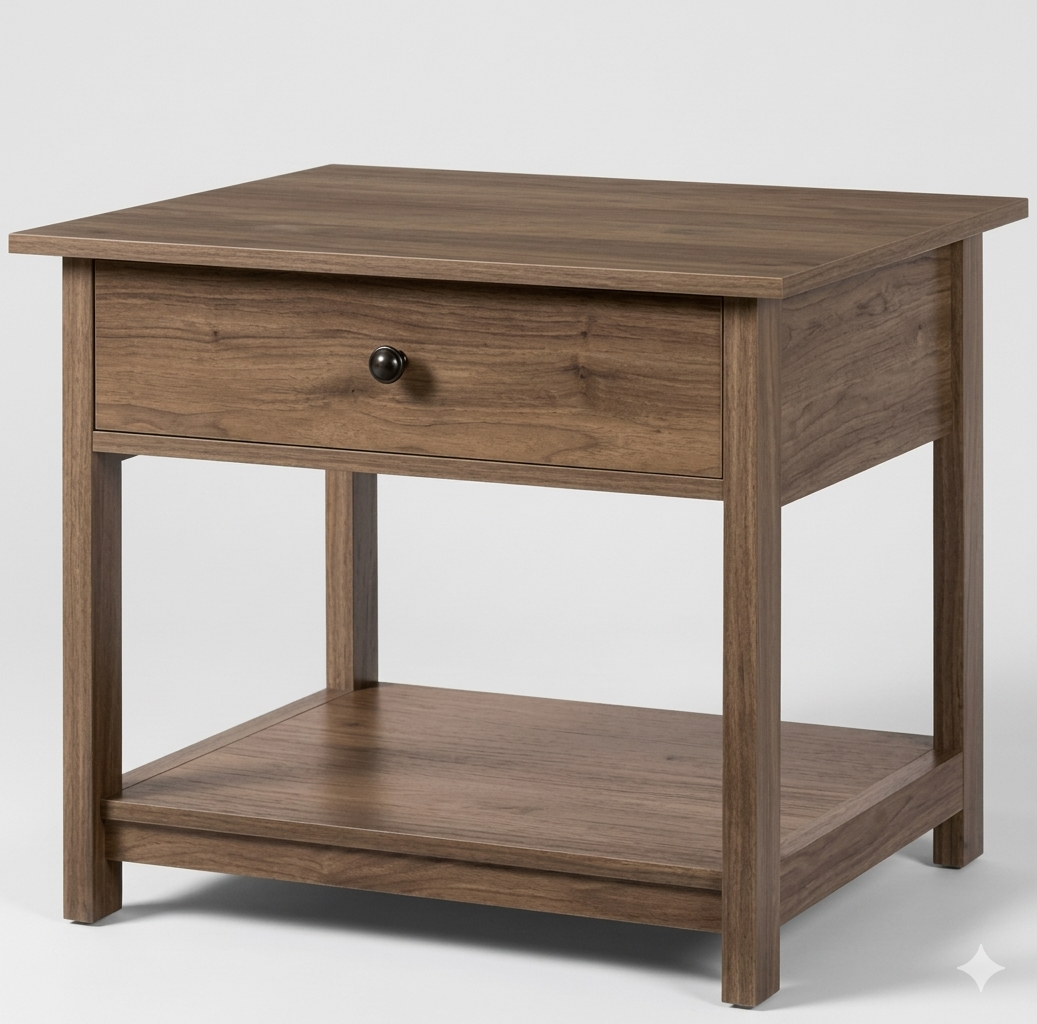 Everyday Living, End Table in Walnut, 20.1 in W x 24 in D, Materials: 100%. MDF Melamine