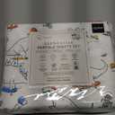 RUVANTI 100% Cotton Sheets  Queen Size Percale Bedding, Cooling & Breathable Floral Design, Durable with a Crisp, Soft & Comfortable Feel, 16" Deep Pocket, 4-Piece Set, Dino