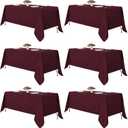 Fitable Burgundy Rectangle Tablecloths for 6 Foot Tables, 6 Pack - 70 x 108 Inches - Stain Resistant and Washable Table Clothes, Polyester Fabric Table Covers for Wedding, Party, Banquet, Buffect