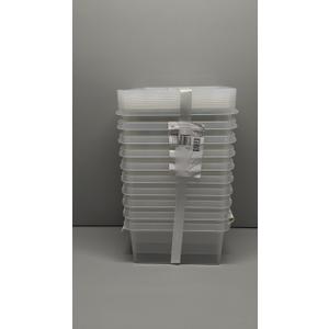 Classic 10 Clear Plastic Storage Boxes, 8L/8.5QT BPA-Free Stackable and Nestable Container with Secure Lid, Swedish Made Plastic Bins for Organization, L13.39 x W9.84 x H6.3-10 Pack