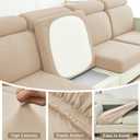 DISSA Waterproof Couch Cushion Covers, Washable Sofa Cushion Covers, Stretch Sofa Slipcovers, Sofa Seat Covers for Pets Furniture Protector (2-Pieces Loveseat Cushion, Ivory)