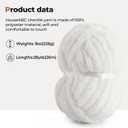 Chunky Yarn for Hand Knitting Soft Jumbo Bulky Fluffy Chenille Yarn for Crocheting Blanket Scarf DIY 8 Pack (White, 28yds, 8 Ounces Each)