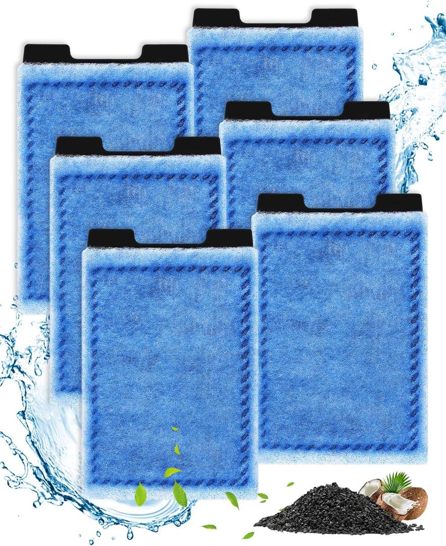Aquarium Rite-Size Z Filter Cartridges Compatible with Marineland Eclipse Filtration Systems, Fish Tank with Filter Compatible with Marineland Hidden Filtration System 5, 6 Pack