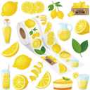 Yellow Lemon Sticker Roll- 1000Pcs Spring Summer Clementine Fruit Waterproof Aesthetic Decals for Scrapbook Crafts Laptop Party Supplies Favors Windows Water Bottle Home Decor Guiatr Birthday