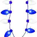 The Dreidel Company Hanukkah Bulb Necklace Light-Up Colorful Necklace, Costume Accessory, Party Favor, 25" (Single)
