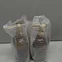 Vine Creations Amber Glass Soap Dispenser, 2 Pack Kitchen Soap Dispenser Set with Stainless Steel Pump, 16 oz Dish Soap and Hand Soap Dispensers for Bathroom with Waterproof Labels and Protective Pads (Amber Bottle / Brushed Brass Pump)