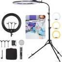 19 inch LED Ring Light Kit for Studio Portrait Photography, YouTube Video Recording, Live Streaming, Eyebrow Tattooing, Eyelash Beauty, Beauty Makeup and Lighting