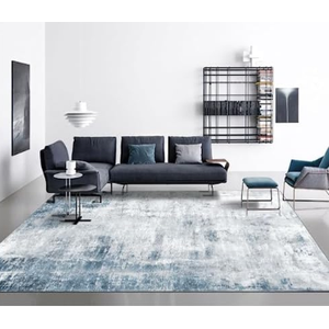 OMERAI Washable Rug 6'x9' Abstract Machine Washable Area Rugs for Living Room Ultra-Thin Non Slip Stain Resistant Modern Carpet for Bedroom Dining Room Office Kitchen (Blue)