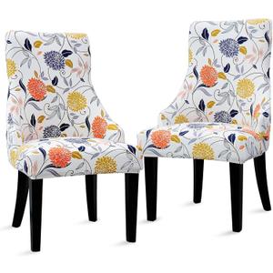 Liykimt Stretch Wingback Side Chair Slipcover-Accent Chair Cover Slipcover with Arm,Washable Upholstered Arm Dining Chair with Nailed Trim Protector for Dining Living Room Set of 2,Orange