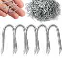 Bates Choice Fence Staples, 200 pcs, 1" Galvanized Steel, Silver, U Shaped Nails for Wood & Wire Fencing