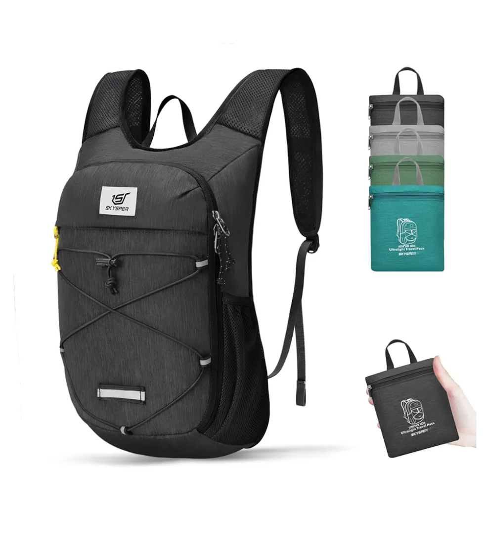 SKYSPER Foldable Hiking Backpack - 10L Small Lightweight Daypack Breathable Travel Backpacks for Men Women