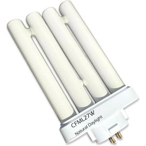 CFML27VLX Full Spectrum Fluorescent Bulb, 6500K Natural Daylight Replacement for Verilux 27W Desk & Floor Lamps Light,GX10Q-4 4 Pin Base in a Square