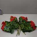 Pack of 4 - Artificial Geraniums Bundles Full Blooms Silk Flower Plants Geranium Bush Red Color for Home Garden Wedding Indoor Outdoor Decor (Red - Pack of 4)