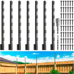 Fence Post Extender, 40" Fence Barbed Wire Extend Armfor Outdoor Fences to Increase Height, Protect Privacy and Pets Jumping Off (8, 40in)