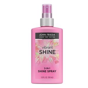 3 x John Frieda Vibrant Shine 3 in 1 Spray, Boosts Shine, Detangles Hair, Heat Protects, Infused with Rosehip Oil for Radiant, Glossy Hair Across All Shades, Styles, & Textures, 5 Oz