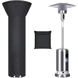Patio Heater Covers with Zipper and Storage Bag,Waterproof,Dustproof,Wind-Resistant,Sunlight-Resistant,Snow-Resistant,Black,87'' Height x 33" Dome x 19" Base