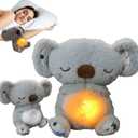 Anxiety Relief Koala, Breathing Teddy Bear with Calming Music, Lights, Sleeping Otter Plush, Soothing Koala for Adults & Kids, Stress Relief Stuffed Animal (3-Level Adjustable Volume)