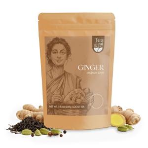 Ginger Masala Chai Black Tea Loose Leaf 100gm/3.5oz, Makes Upto 50 Servings (EXP 09/01/27)