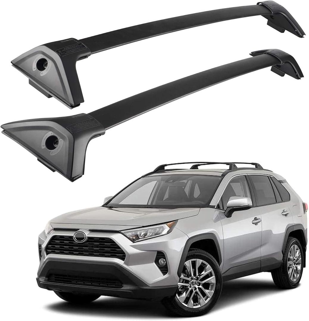 Richeer 220LBS Roof Rack Cross Bars for 2019-2025 RAV4 with Side Rails, Aluminum Cargo Racks Rooftop Luggage Carrier Canoe Kayak Bicycle(Not for Adventure/TRD Off-Road/22-25LE)