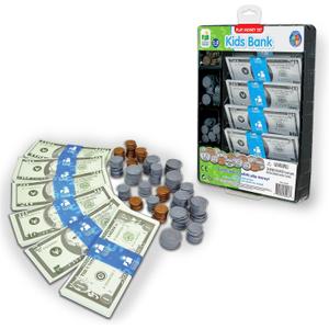 The Learning Journey: Kids Bank Play Money Set - Play Money for Kids - Over $5000 in Realistic Play Money to Build Kids Counting Skills - Ages 5 and Up - Award Winning Toys