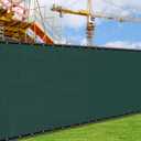 iCover 5x25ft Privacy Screen Fence, Outdoor Fencing Panels, Garden Windscreen Mesh Shade Sail Net Barrier, Include Reinforced Bindings and Brass Grommets Cable Zip Ties, Green