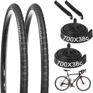 yeesport 2 PCS 700 x 38C Bike Tires and 2 PCS 700 x 35/43C Bike Inner Tubes with Valve 48mm, Plus 2 Tire Levers, Foldable Replacement Tires for Road Bicycle11