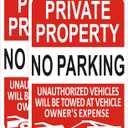 2 Pack Private Property No Parking Signs, 18x12 Inches, Reflective Aluminum Sign, Fade Resistant