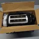 OVENTE Electric Toaster Machine with 6-Shade Browning Selector Setting, Compact Design and Removable Crumb Tray, 700W Power Perfect for Toasting Bread, Thin Bagels and Waffles (Black)