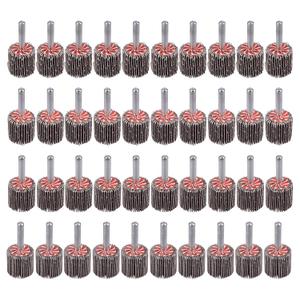 Rocaris 40 Pack Flap Wheel 1" x 1", 1/4" Mounted Shank Aluminum Oxide Grit# 60,80,120,240 for Drill