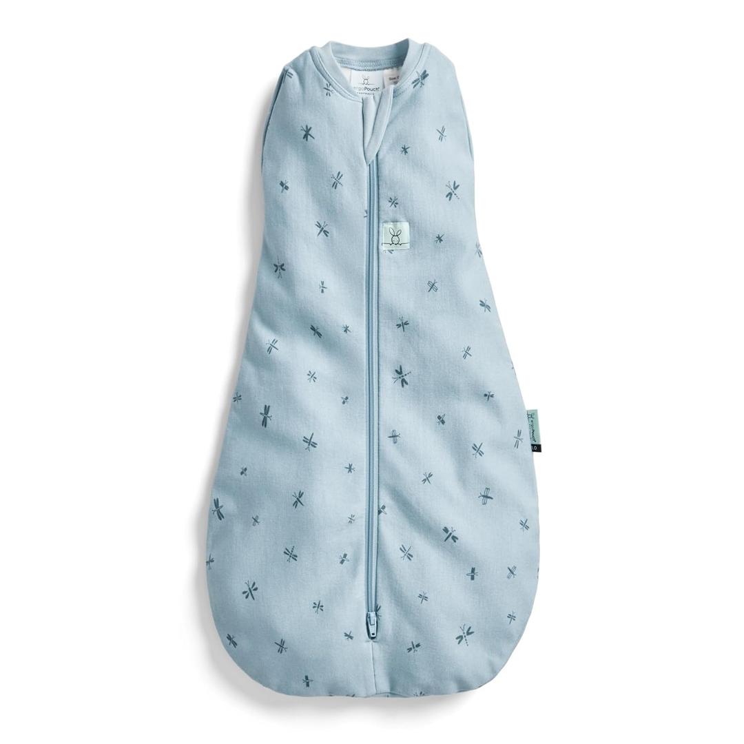 ergoPouch Cocoon Swaddle Sack 1.0 TOG - Baby Sleep Sack, Gentle Snug Fit Helps Calm Startle Reflex, Ideal for Arms In/Out Sleeping, Soft Breathable Fabric for Better Sleep (3-6 Months, Dragonflies)