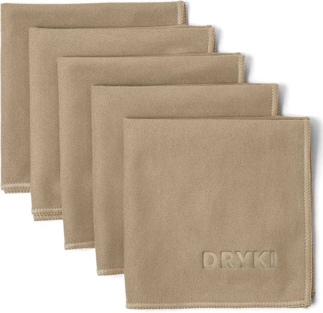 Sweat Absorbing Handkerchiefs - The Original Pocket-Sized Sweat Towels - Quick-Dry Microfiber Sweat Rags for Face, Hands, & Body - Men & Women - Gym, Sports, and Work (Tan: 5 Pack)