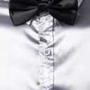 ZEROYAA Men's Luxury Shiny Silk Like Satin Button Up Dress Shirts (Silver, XL)