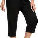 Women's Capri Yoga Pants Quick Dry High Waisted Hiking Lightweight Pants Drawstring Outdoor Pants for Women, Size L