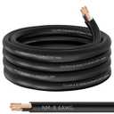 NM-B 6/3 Wire with Ground,20ft 6/3 6 AWG Copper Wire 6 Gauge 3 Conductor Nonmetallic Sheathed 6-3 NM-B Cable with Ground,Stranded Electrical Residential Indoor Wiring for Outlet,Switch and Other Loads