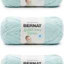 Bernat Softee Baby Cotton Aqua Mist Yarn - 3 Pack of 120g/4.25oz - Blend - 3 DK (Light) - 254 Yards - Knitting/Crochet