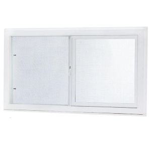 Left-Hand Single Sliding Vinyl Window White with Dual Pane Insulated Glass