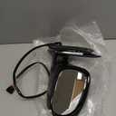 Dasbecan Passenger Side Mirror Compatible with 2005-2010 Volkswagen Jetta Right Door Mirror With Turn Signal Light Manual Folding Power Heated Adjustment Glass Replace# 8610331 (7pin) Black Cover