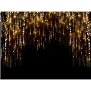 Dudaacvt 8x6ft Black and Gold Backdrop Birthday Backdrop Gold Glitter Spot Wedding Decorations Photography Background Adult's Kids Birthday Party Banner