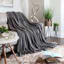Cut Plush Fleece Throw Blanket - Throw Size - Lightweight Super Soft Fuzzy Luxury Bed Blanket for Bed - Machine Washable - (40x0) (Dark Grey)