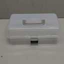 Tosnail 12-Inch 3 Layers Plastic Craft Organizer Box Storage Container First Aid Carrying Case for Sewing, Painting, Arts - Clear