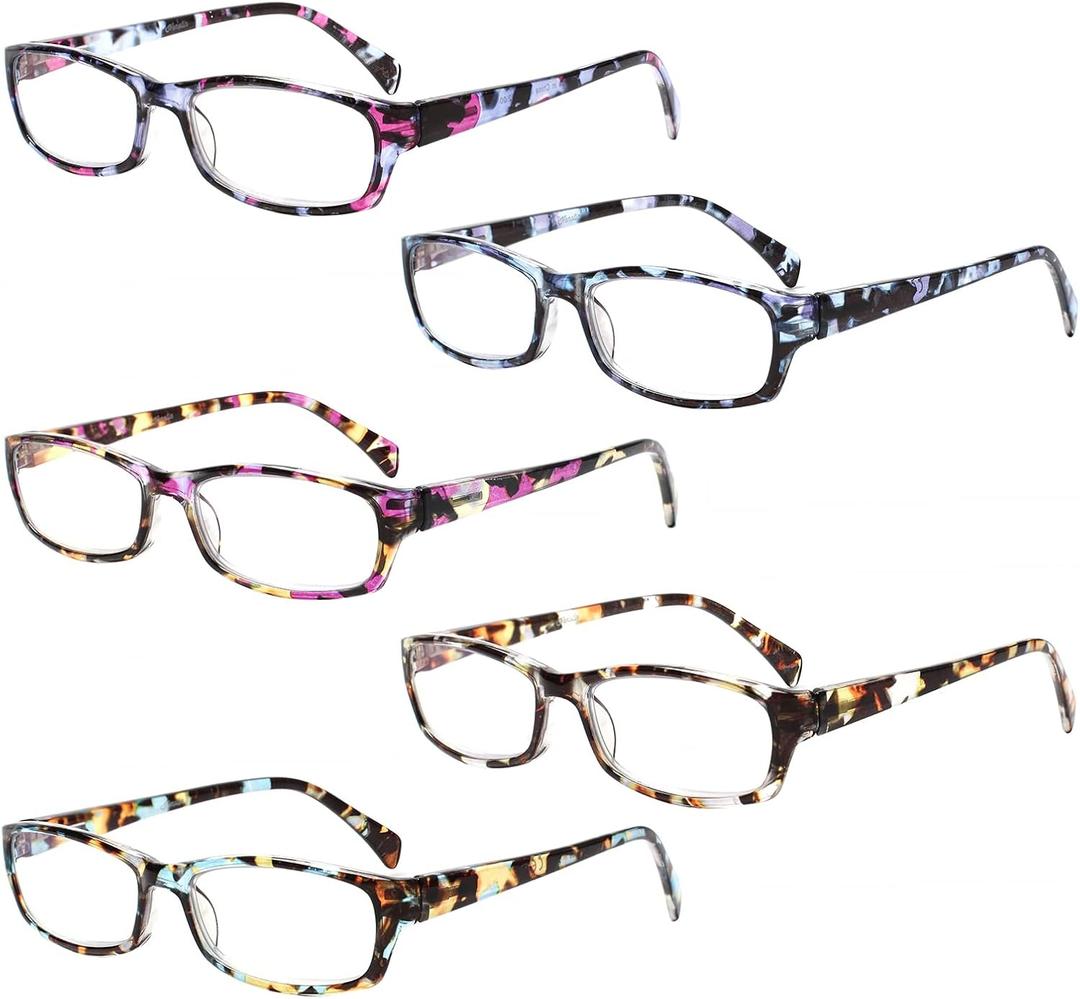Henotin 5-Pack Reading Glasses Blue Light Blocking Anti Eyestrain Computer Reading Glasses for Women and Men Readers (Mix Color-C1, 0.00, Diopters) Henotin 5-Pack Reading Glasses Blue Light Blocking Anti Eyestrain Computer Reading Glasses for Women and Men Readers (Mix Color-C1, 0.00, Diopters)
