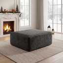 Boneless Ottoman, Modern Corduroy Cloud Foot Rest Foam Support, Oversized Modular Sectional Sofa Stool for Living Room, Bedroom & Small Spaces, No Assembly Required (Drak Gray, Ottoman)