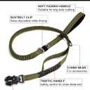 TINMARDA Heavy Duty Dog Leash with 2 Padded Handles & Advanced Easy Metal Clip, 4-6FT Shock Absorbing No Pull Dog Leashes for Medium Large Dogs that Pull (Army Green)