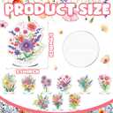 Kosiz 9 Pcs Wildflower Diamond Painting Tabletop Decorations Flower Diamond Art Kits for Adults Double Sided Acrylic Floral Table Centerpieces for Tabletop Beginner DIY Crafts Gifts Home Party Decor