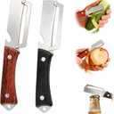 2 x Multifunctional Vegetable Peeler with Hang Hole, 2 in 1 Stainless Steel Fruit Veggie Peeler, Handheld Potato Peeler Knife with Bottle Opener Kitchen Tool for Peeling Carrot Pineapple Pumpkin(2 Pack)