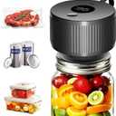 Electric Mason Jar Vacuum Sealer Kit, 3-in-1 Handheld Automatic Vacuum Sealer for Mason Jars, Canning Sealer Machine for Jars, Containers, Vacuum Bags | Present for Mom, Black