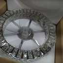 Crystal Fandelier Chrome Ceiling Fan with Lights Bedroom LED Chandelier Fan