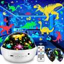 Dinosaur Toys for Kids 2-7, Remote+3 Films+93 Effects Dinosaur Toys for Kids 3-5, 3 Timer+5 Brightness Baby Sensory Toys, Toddler Sensory Toy, Dinos Toys, 3 Year Boy Birthday Gifts (White)