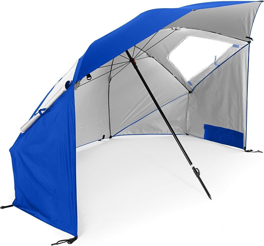 Sport-Brella Super-Brella SPF 50+ Sun and Rain Canopy Umbrella for Camping, Beach and Sports Events (8-Foot, Blue) (1)